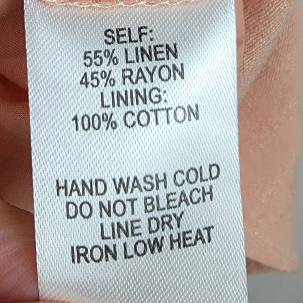LULUS Off-Shoulder Pale Peach Linen Blend Dress NEW - Size XS - Picture 8 of 9